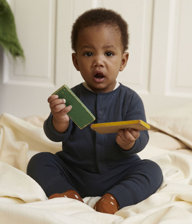 Conjunto de 2 piezas de algod&oacute;n acolchado para beb&eacute; azul