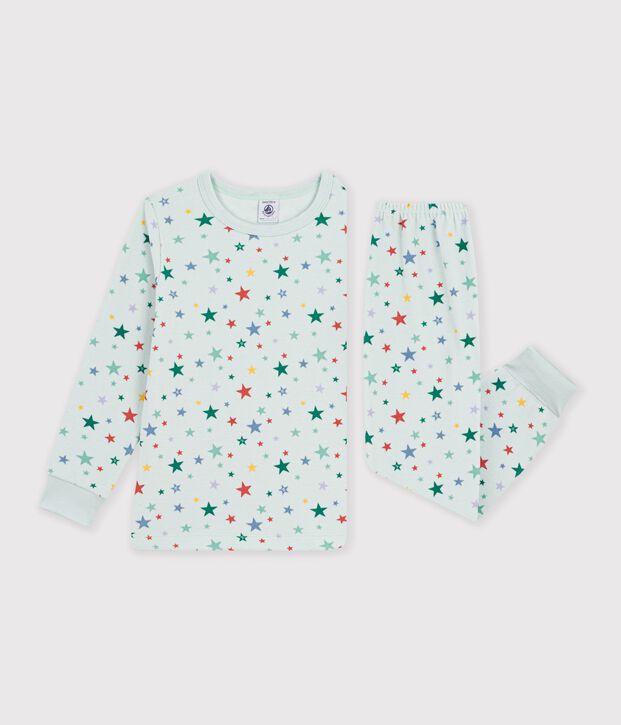 Pijama infantil de terciopelo con estampado de estrellas azul/multicolor
