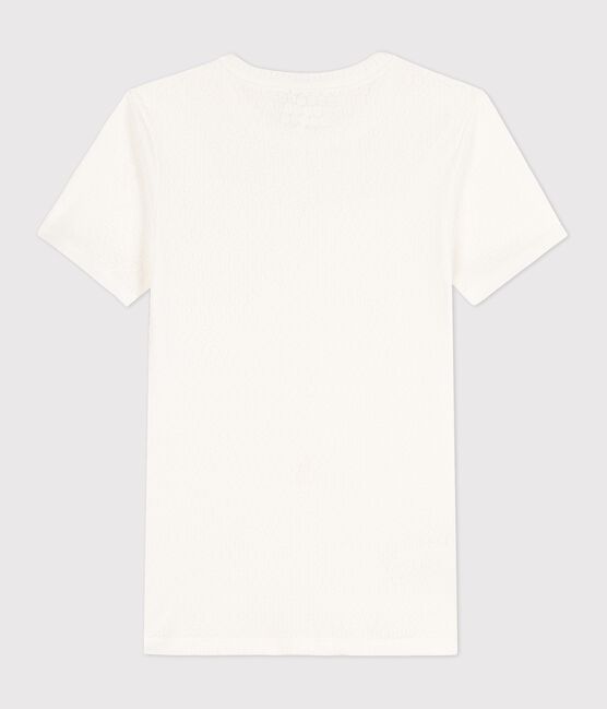 Camiseta L'ICONIQUE de algodón calado de mujer blanco MARSHMALLOW