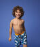 Short de baño reciclado de niño azul MYKONOS/crudo MULTICO