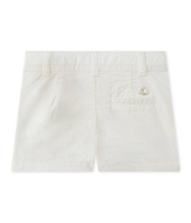 Short beb&eacute; de ni&ntilde;o en algod&oacute;n blanco