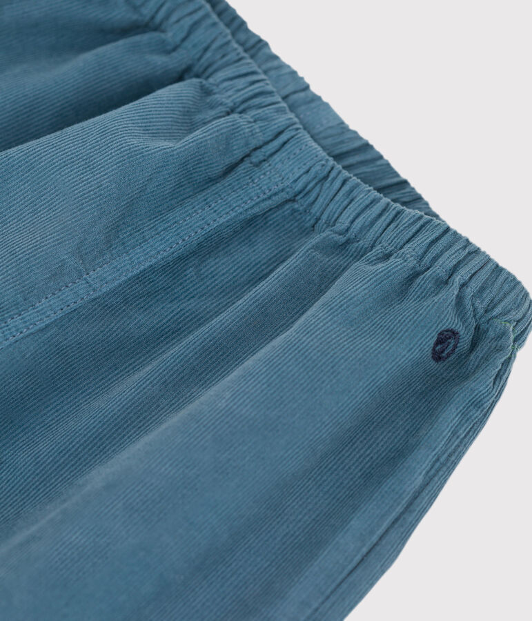 Pantal&oacute;n de terciopelo fino para beb&eacute; azul