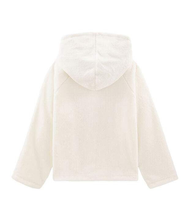 Sudadera polar de borreguillo para ni&ntilde;a blanco