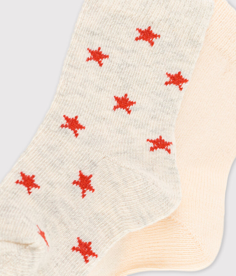 Juego de 2 pares de calcetines para beb&eacute; multicolor
