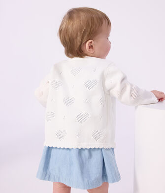 C&aacute;rdigan de algod&oacute;n con estampado de corazones para beb&eacute;