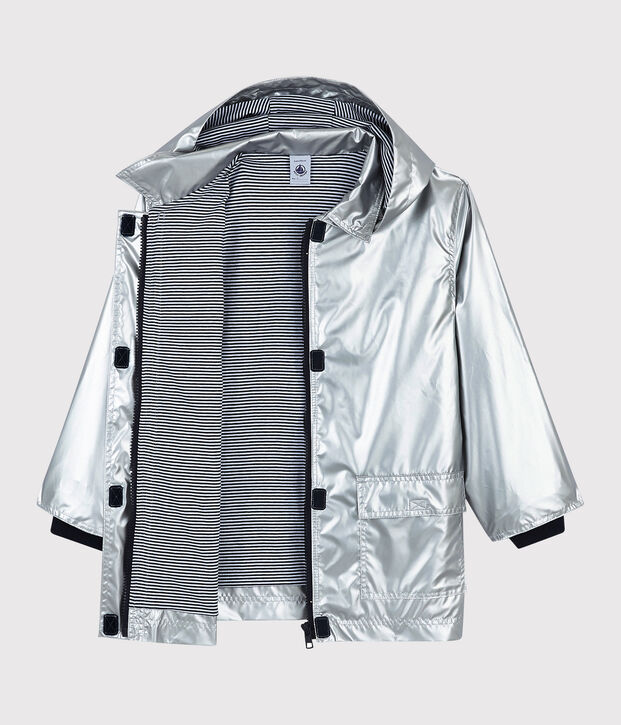 Impermeable plateado para ni&ntilde;a/ni&ntilde;o gris