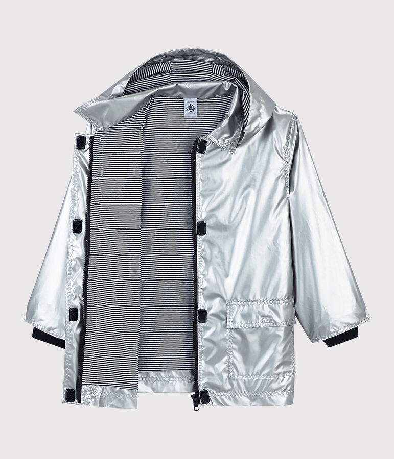 Impermeable plateado para ni&ntilde;a/ni&ntilde;o gris ARGENT