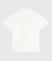 Polo infantil de algodón liso de manga corta blanco MARSHMALLOW