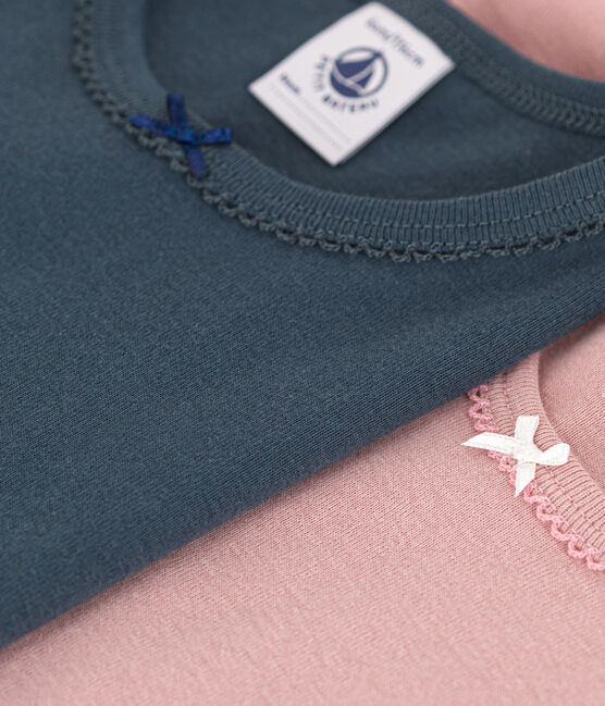 Juego de 2 camisetas de manga corta de algodón para niña variante 1