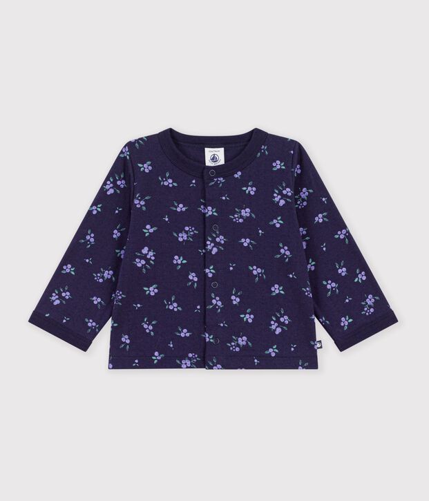 C&aacute;rdigan de algod&oacute;n con estampado de flores para beb&eacute; azul/multicolor