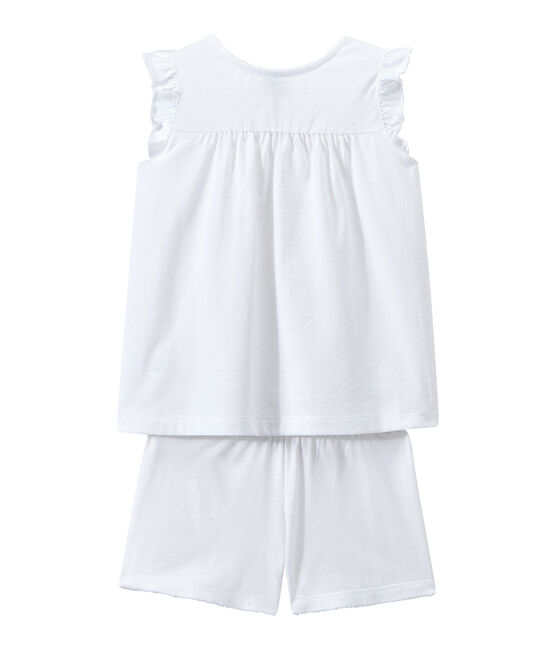 Pijama corto de algodón fino para niña blanco ECUME CN