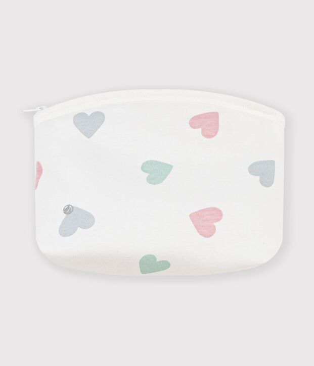 Pochette b&eacute;b&eacute; en coton imprim&eacute; c&oelig;urs blanco/multicolor