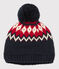 Gorro de lana para bebé azul SMOKING/blanco MULTICO