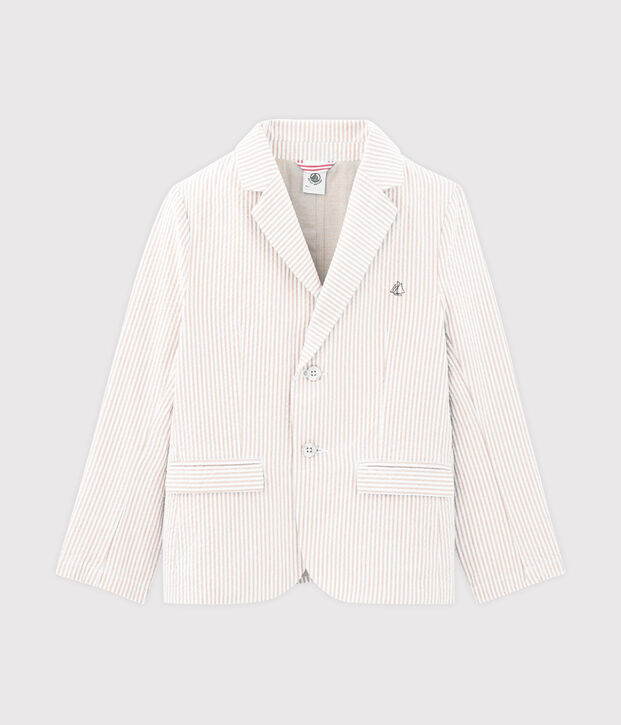 Chaqueta de ni&ntilde;o beige/blanco