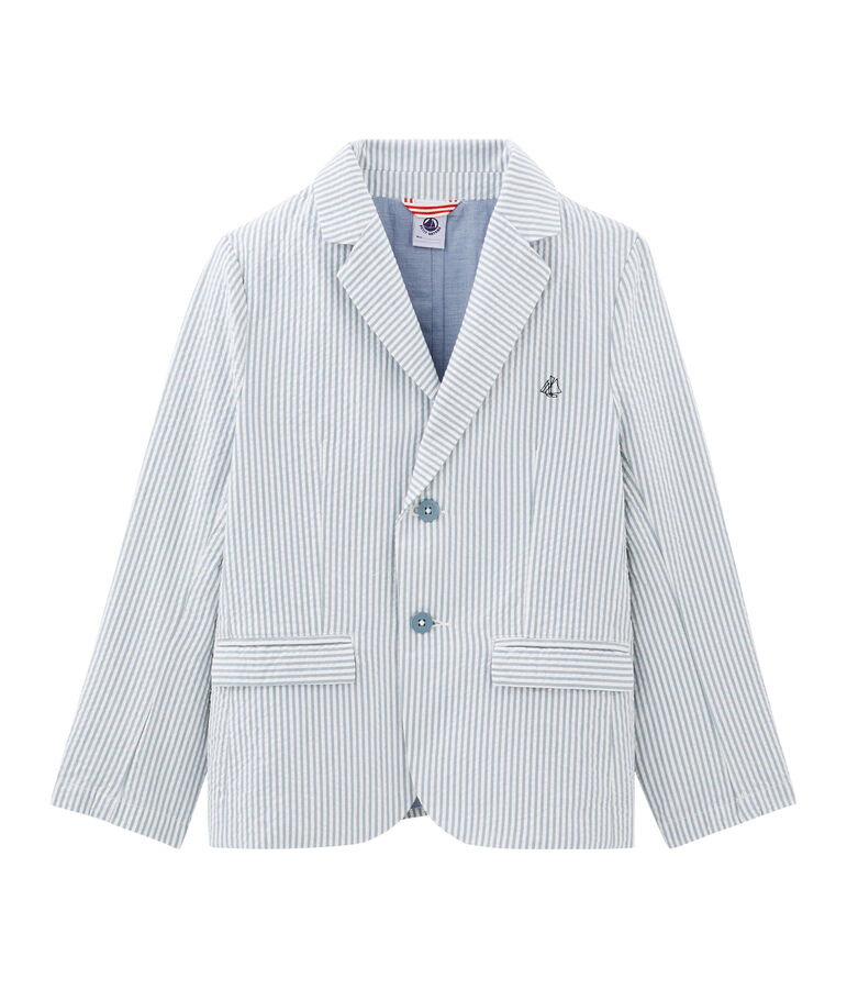 Chaqueta infantil para ni&ntilde;o azul FONTAINE/blanco MARSHMALLOW