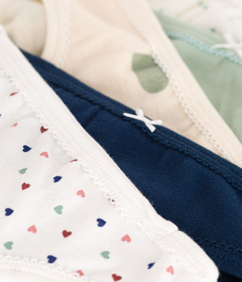 Juego de 5 braguitas de algod&oacute;n con corazones para ni&ntilde;a variante 1