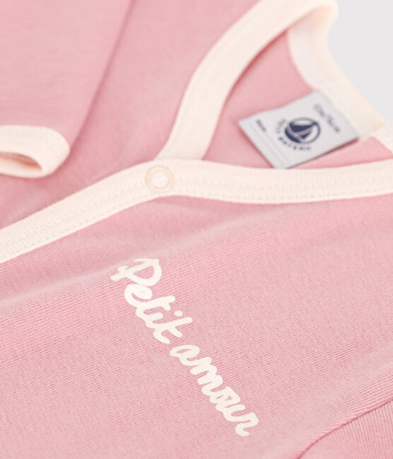 Pijama de algodón liso para bebé rosa CHARME