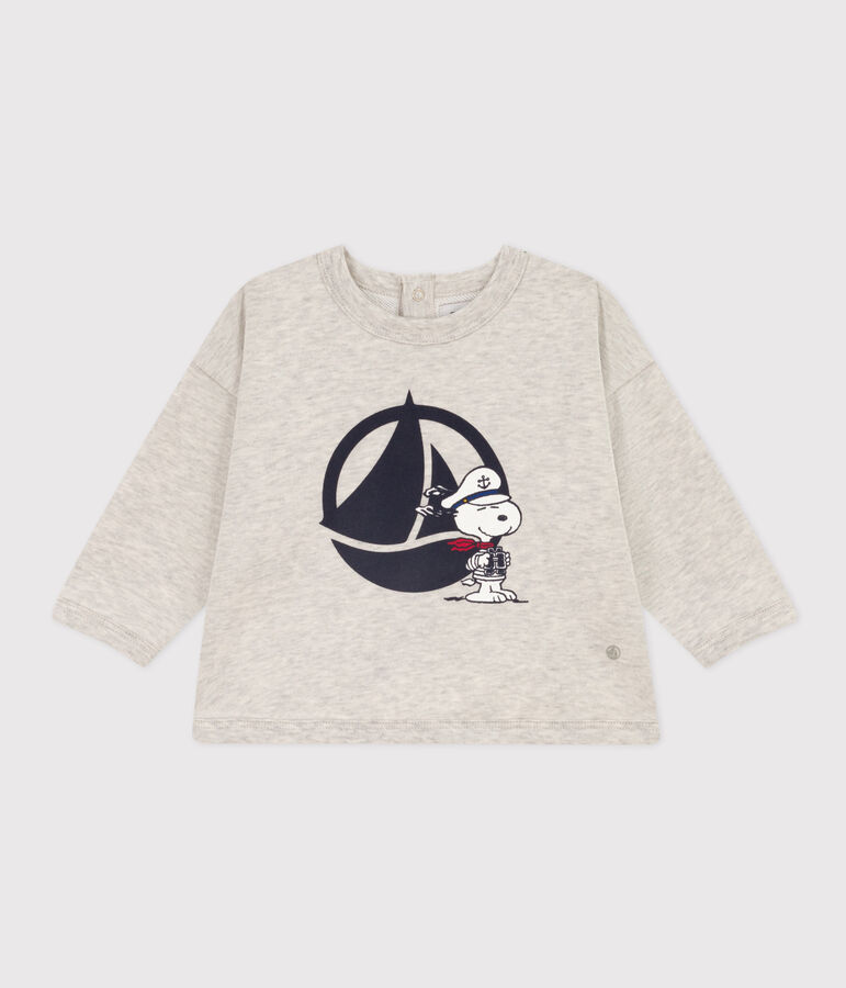 Sudadera Petit Bateau X Snoopy de felpa para beb&eacute; gris
