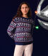 Jersey jacquard de lana y algodón para mujer