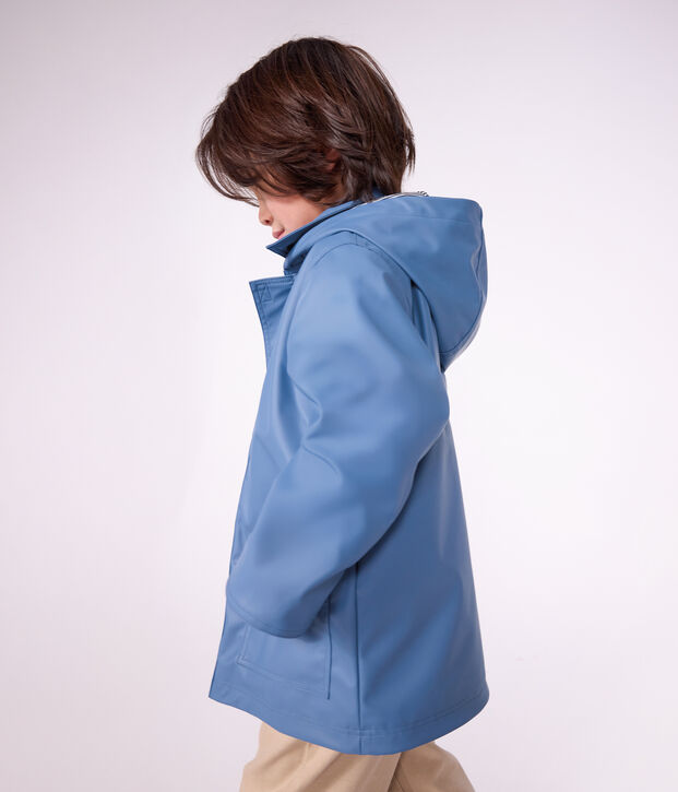 Chubasquero ic&oacute;nico liso infantil azul
