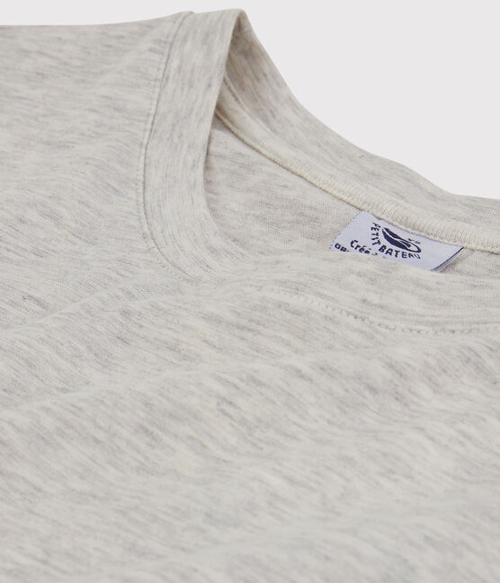 Camiseta RECTA con cuello redondo de algodón orgánico de mujer gris BELUGA CHINE