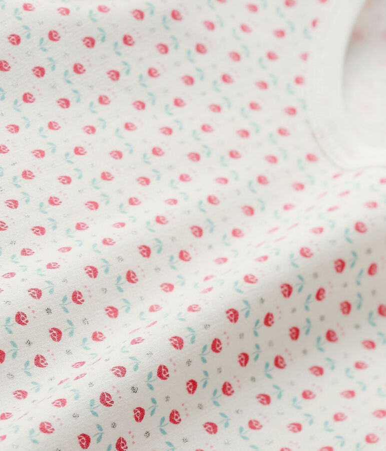 Pijama estampado para ni&ntilde;a blanco/multicolor