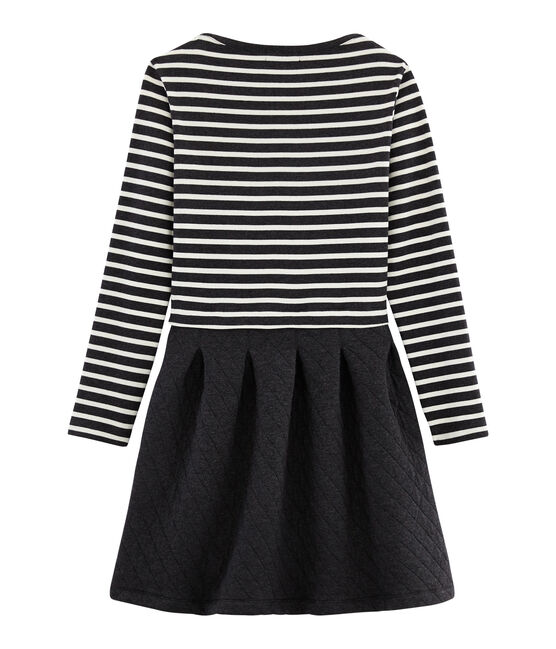 Robe bi-matière manches longues femme negro CITY/beige COQUILLE