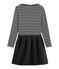 Robe bi-matière manches longues femme negro CITY/beige COQUILLE