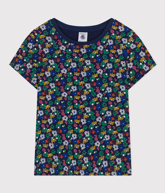 Camiseta estampada de jersey ligero para niña azul MEDIEVAL/blanco MULTICO