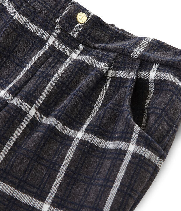 Pantal&oacute;n de malla y cuadros para ni&ntilde;a gris/multicolor