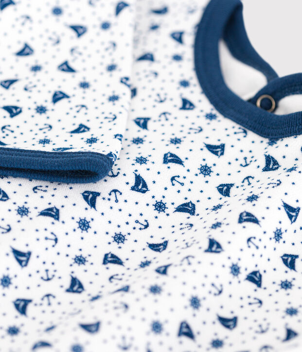 Pelele de terciopelo para beb&eacute; blanco/multicolor