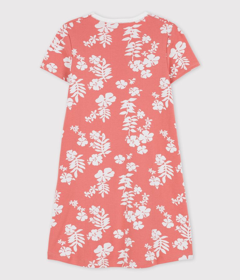 Camis&oacute;n hawaiano de algod&oacute;n de ni&ntilde;a rosa/blanco