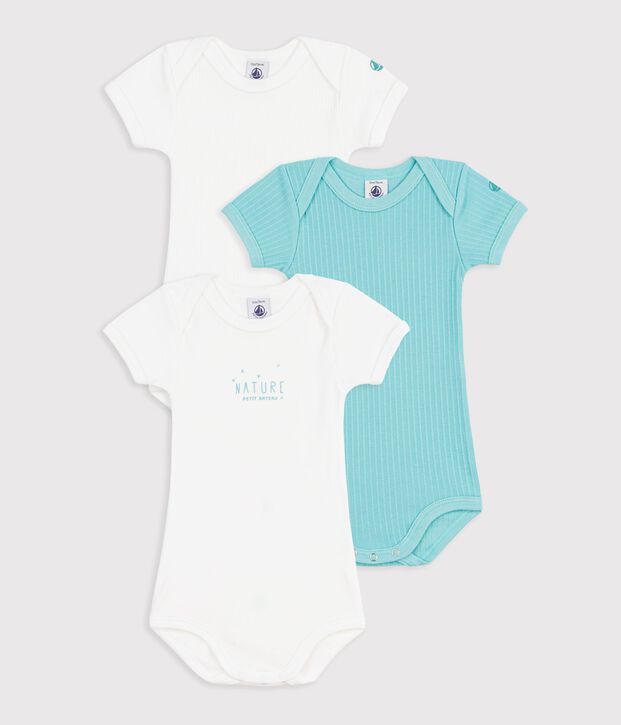 Lot de 3 bodies manches courtes en coton multicolor