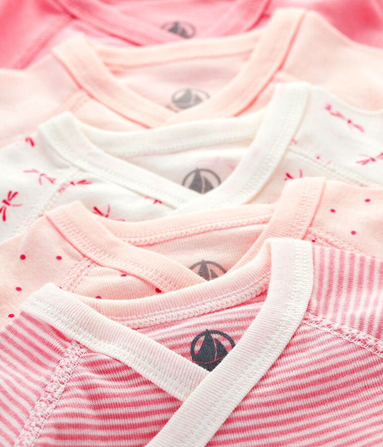 Lote de 5 bodies de nacimiento de manga larga para beb&eacute; multicolor