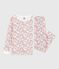Pijama infantil de algodón con pierna muy ajustada y estampado de flores blanco MARSHMALLOW/blanco MULTICO