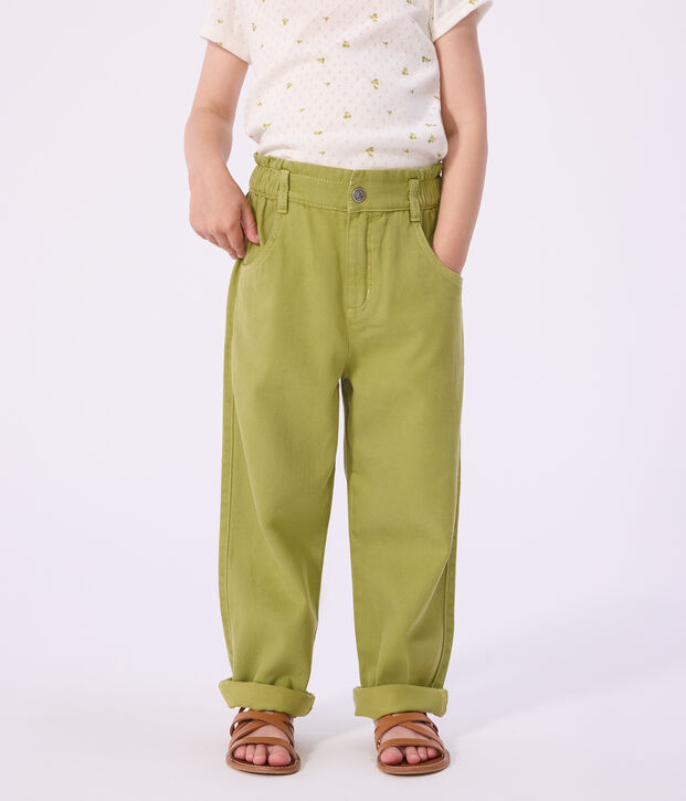 Pantal&oacute;n infantil de algod&oacute;n verde