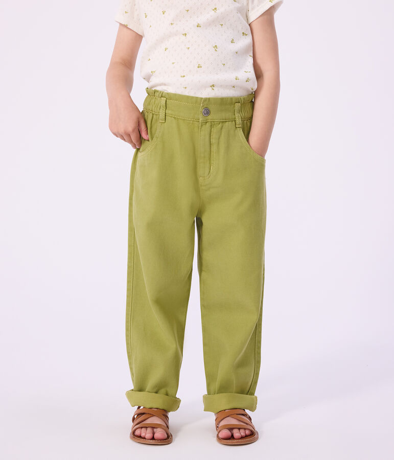 Pantal&oacute;n infantil de algod&oacute;n verde