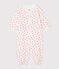Mono-saco para bebé de punto blanco MARSHMALLOW/rosa GROSEILLER