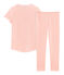 Pijama manga corta de punto para niña rosa ROSAKO/blanco MARSHMALLOW
