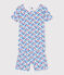 Pijama infantil corto y muy ajustado de algodón con flores blanco MARSHMALLOW/blanco MULTICO