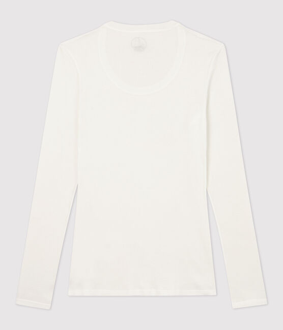 Camiseta de canalé ligero de mujer blanco MARSHMALLOW