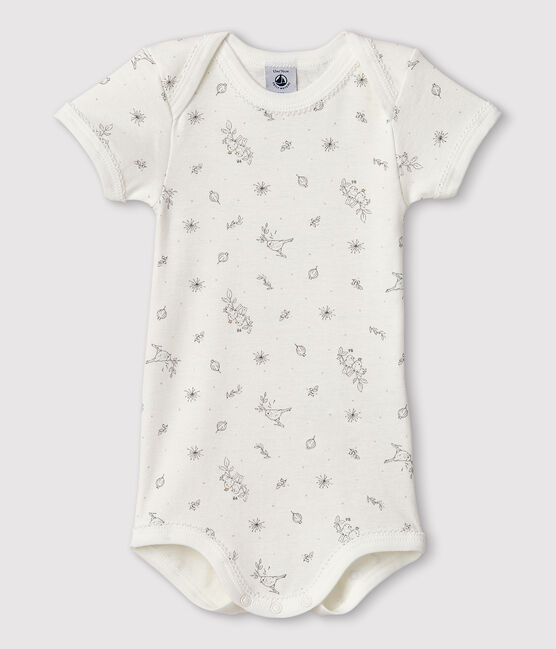 Body con estampado de pajarito de bebé niña blanco MARSHMALLOW/blanco MULTICO