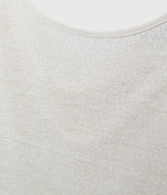 Camiseta de lino con cuello redondo blanco LAIT/amarillo OR