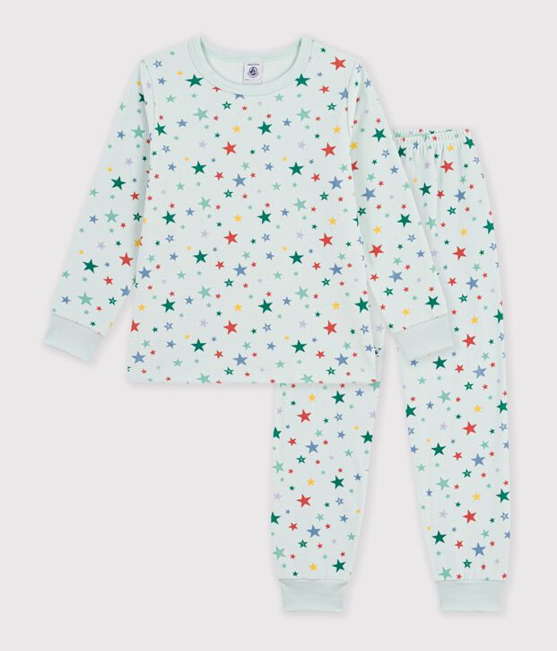Pijama infantil de terciopelo con estampado de estrellas azul/multicolor