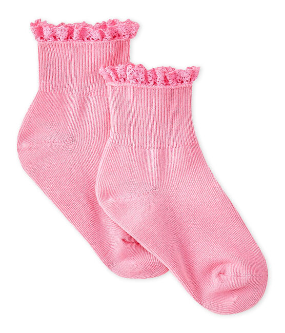 Calcetines de encaje para bebé niña rosa PETAL