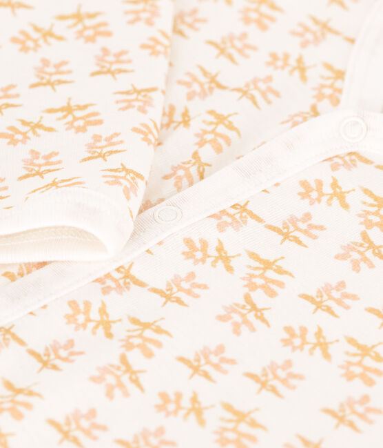 Pijama sin pies de algodón blanco MARSHMALLOW/amarillo BOUDOR