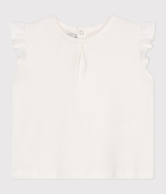 Blusa sin mangas de algodón para bebé blanco MARSHMALLOW