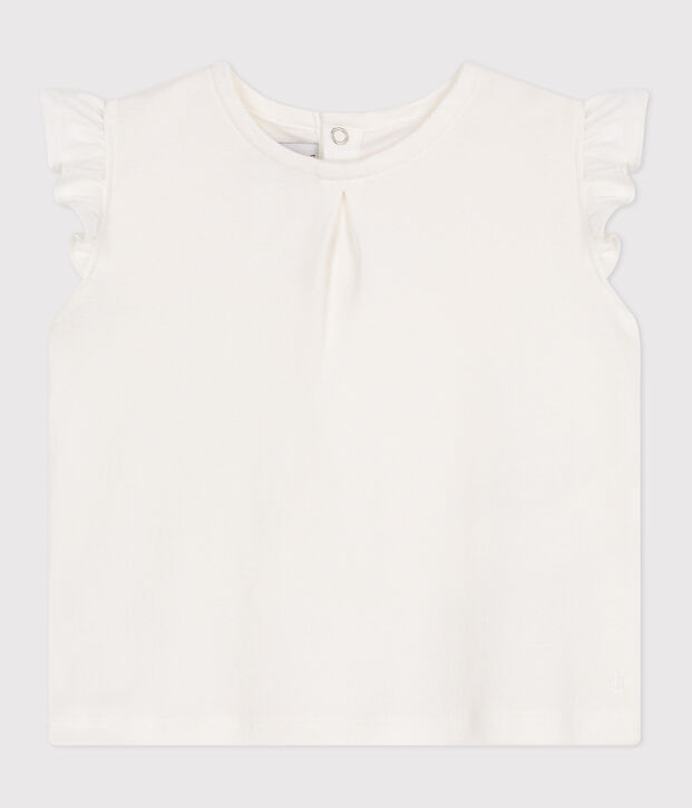 Blusa sin mangas de algod&oacute;n para beb&eacute; blanco