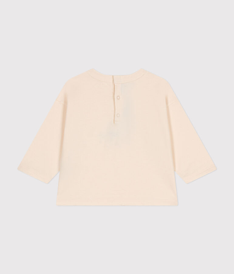 Camiseta de manga larga de punto fino para beb&eacute; crudo