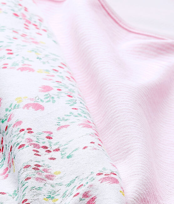 Lote de 2 mantitas rayada y estampada para bebé blanco LOT
